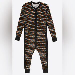 2xist XL Black and Colorful Holiday Lights Footie